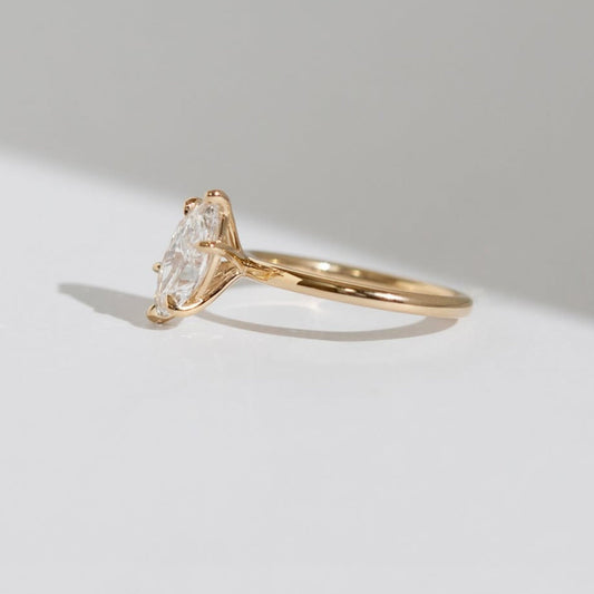 Marquise Diamond Lab Grown Engagement Ring with Six Prong