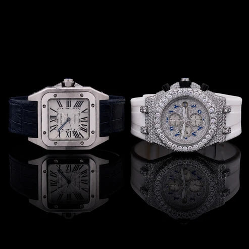 Imperial Moissanite Diamond Chronograph Collection Classic Elegance & Full Pavé Brilliance