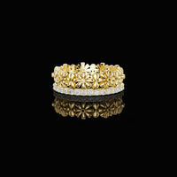 Floral Eternity Round Cut Lab Grown Diamond Openwork Band Ring