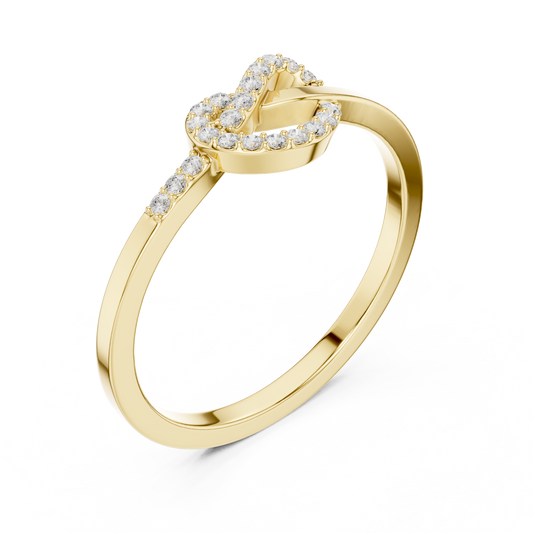 Diamond Pave Infinity Knot Lab Diamond Ring for Women