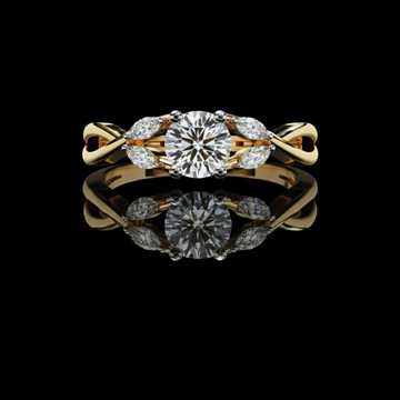 0.47 CT Elegant Moissanite Diamond Ring Round Cut Wedding Gift Jewelry For Bride