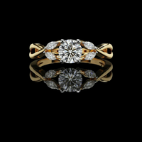 0.47 CT Elegant Lab Created Diamond Ring Round Cut Wedding Gift Jewelry For Bride