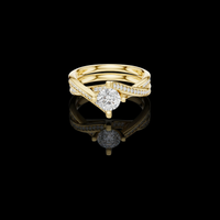 0.65 CT Infinity Embrace Round Cut Moissanite Diamond Ring with Crisscross Pavé Band