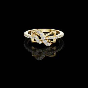 Infinity Round Cut Knot Pave Moissanite Diamond Ring
