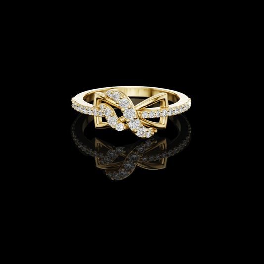 0.33 TCW Infinity Knot Ring with Pave Lab Grown Diamonds A Symbol of Eternal Connection & Elegance