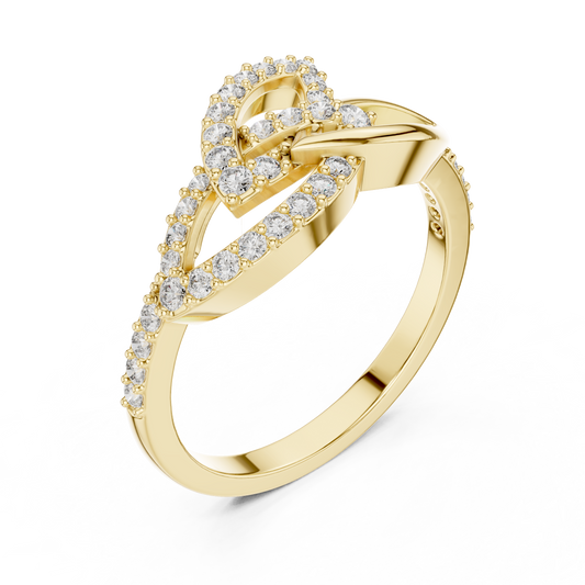 Leaf Vine Lab Minimalist Wedding Ring With Pave Band