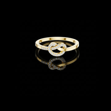 0.11 TCW Luxurious Infinity Knot Statement Lab Grown Round Cut Diamond Ring for Women