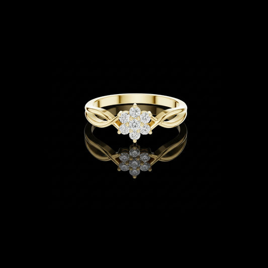 0.18 TCW Interlaced Gold Infinity Ring with Round Lab Grown Diamond Harmony For Your Girl
