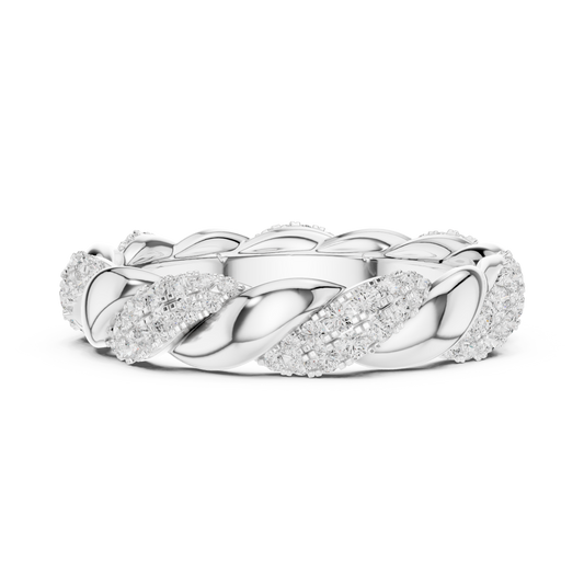 Twisted Pave Lab Grown Diamond Eternity Wedding Band Ring