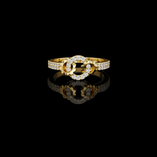 0.25 TCW Eternal Harmony Lab Grown Diamond Ring with Interlinked Motifs in Radiant Luxury
