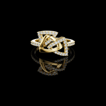 0.36 TCW Interlock Geometric Ring with Pavé Lab Grown Diamonds A Bold Expression of Structure