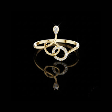 0.005 CT Infinity Loop Ring with Round Cut Pavé Moissanite Diamond Accents Artistic Design
