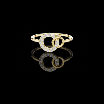 0.16 TCW Luxury Interlocking Circle Moissanite Diamond Ring with Pave Set Halo Design