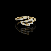 Lab Grown Diamond Geometric Open Wrap Pave Ring