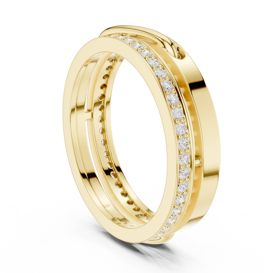 Round Cut Interlocking Multi Band Lab Grown Diamond Statement Ring