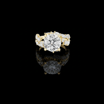 3.00 CT Nature Inspired Round Brilliant Moissanite Diamond Vine Band Wedding Ring