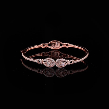 Round Cut Moissanite Diamond Open Bangle Bracelet with Pear Halo