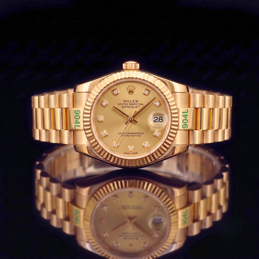 Classic Gold Tone Champagne Dial Automatic Watch