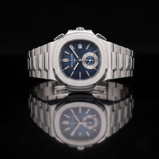 Designed for those who appreciate timeless craftsmanship and bold elegance, this stunning blue-dial