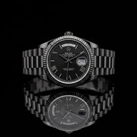 Black Dial Day-Date Automatic Stainless Steel Bracelet Watch