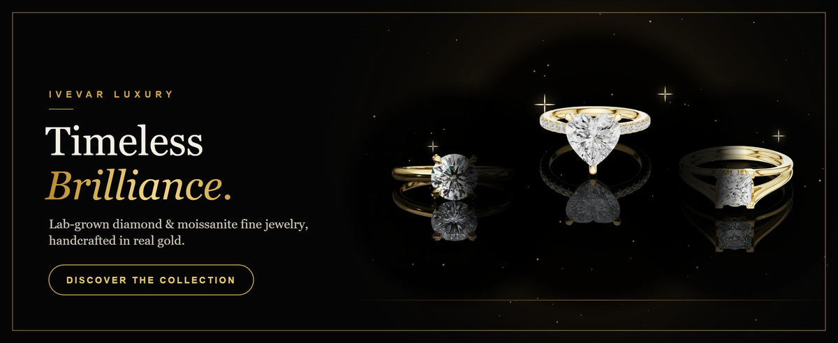 Timeless Brilliance lab-grown diamond and moissanite rings