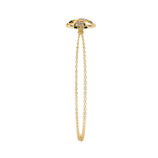 Round Lab Diamond Honeycomb Bracelet Double Cable Chain Design