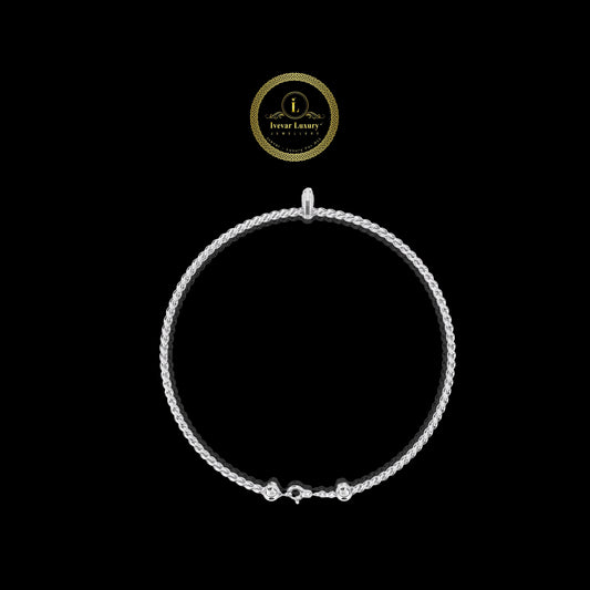 Minimalist Marquise Moissanite Diamond Twisted Rope Bangle For Her