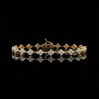Floral Round Lab Grown Diamond Bracelet Featuring Intricately Set Petal Motifs