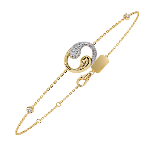 Round Cut Lab Diamond Chain Swirl Bracelet