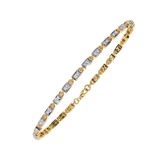 Round Cut Lab Diamond Minimalist Tennis Bracelet