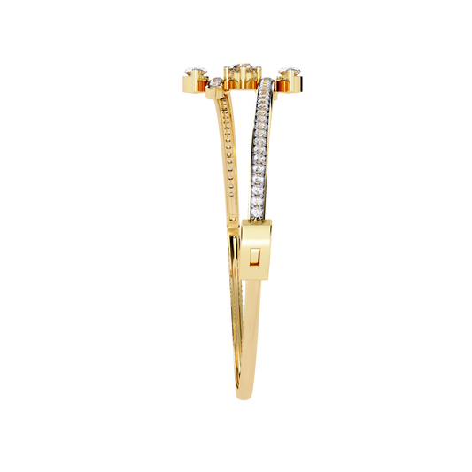 Round and Marquise Moissanite Diamond Exquisite Dual Line Bracelet