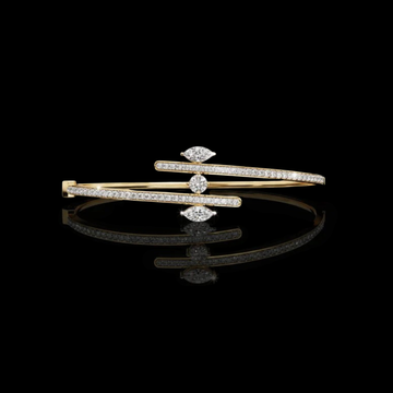 Exquisite Dual Line Bracelet in Moissanite Marquise and Round Brilliant Cut Accents