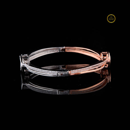 Modern Design Two Tone Lab Diamond Geometric Bracelet For Girlfriend