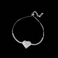 Elegant Heart shaped Bracelet with Dazzling Baguette and Round Moissanite Diamonds