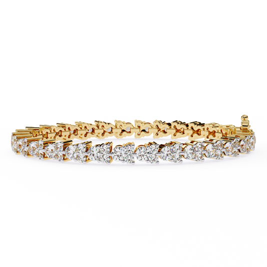 Round Cut Moissanite Diamond Continuous Tennis Bracelet