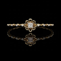 Princess Cut Lab Grown Diamond Floral Link Bracelet for Women