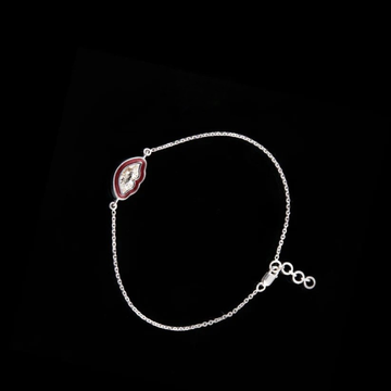 Elegant Moissanite Bracelet Showcasing a Distinctive Red Trimmed Antique Stone Minimalist Accessory