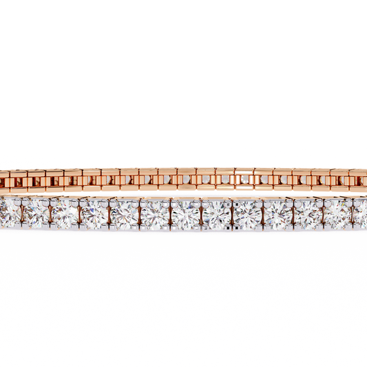 Prong Set Round Moissanite Diamond Tennis Bracelet Box Clasp