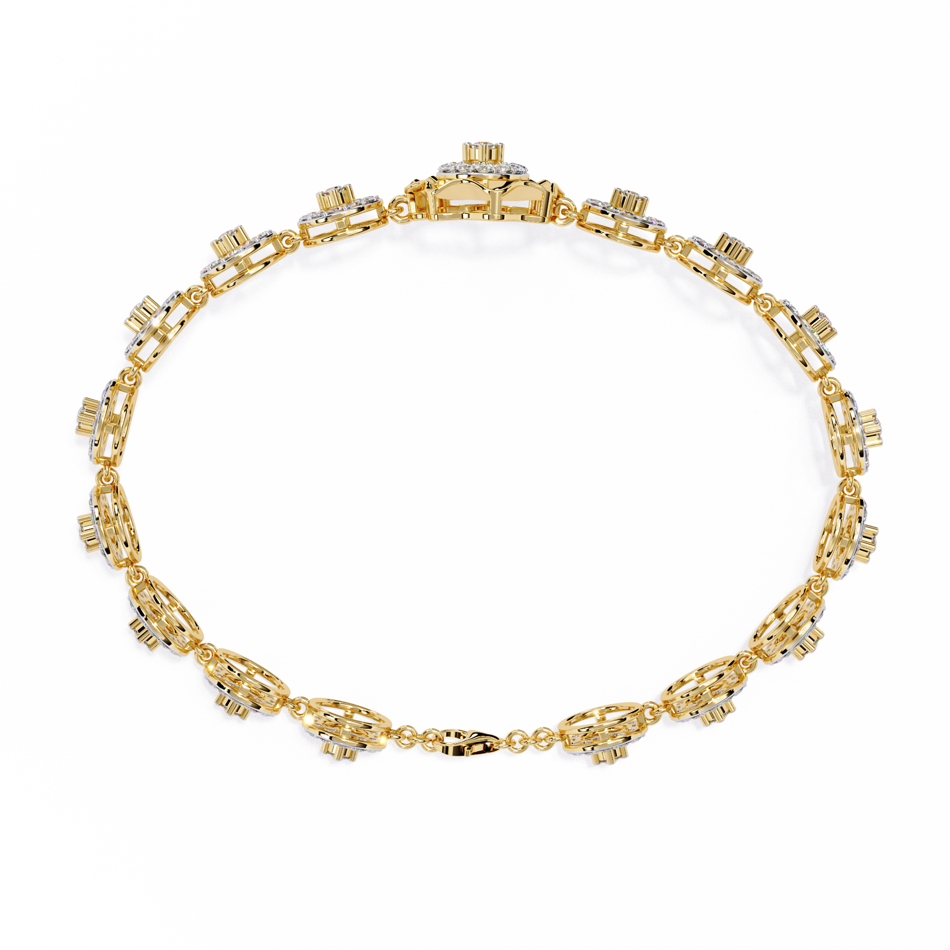 Gold bracelet with diamond accents 