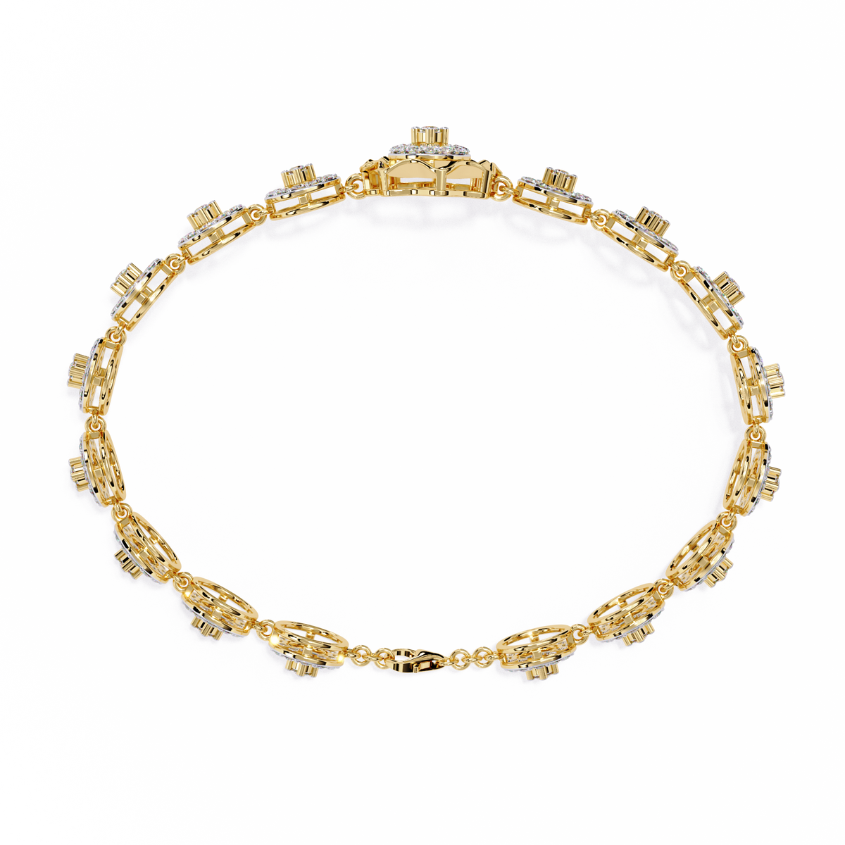Gold bracelet with diamond accents 
