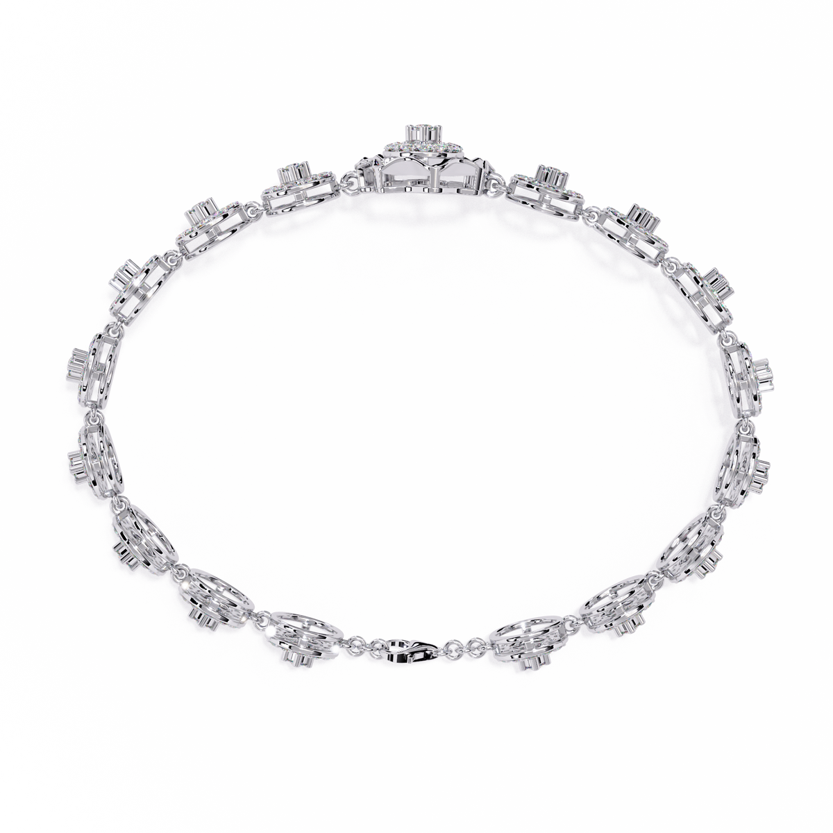 Silver necklace with clear gemstones 