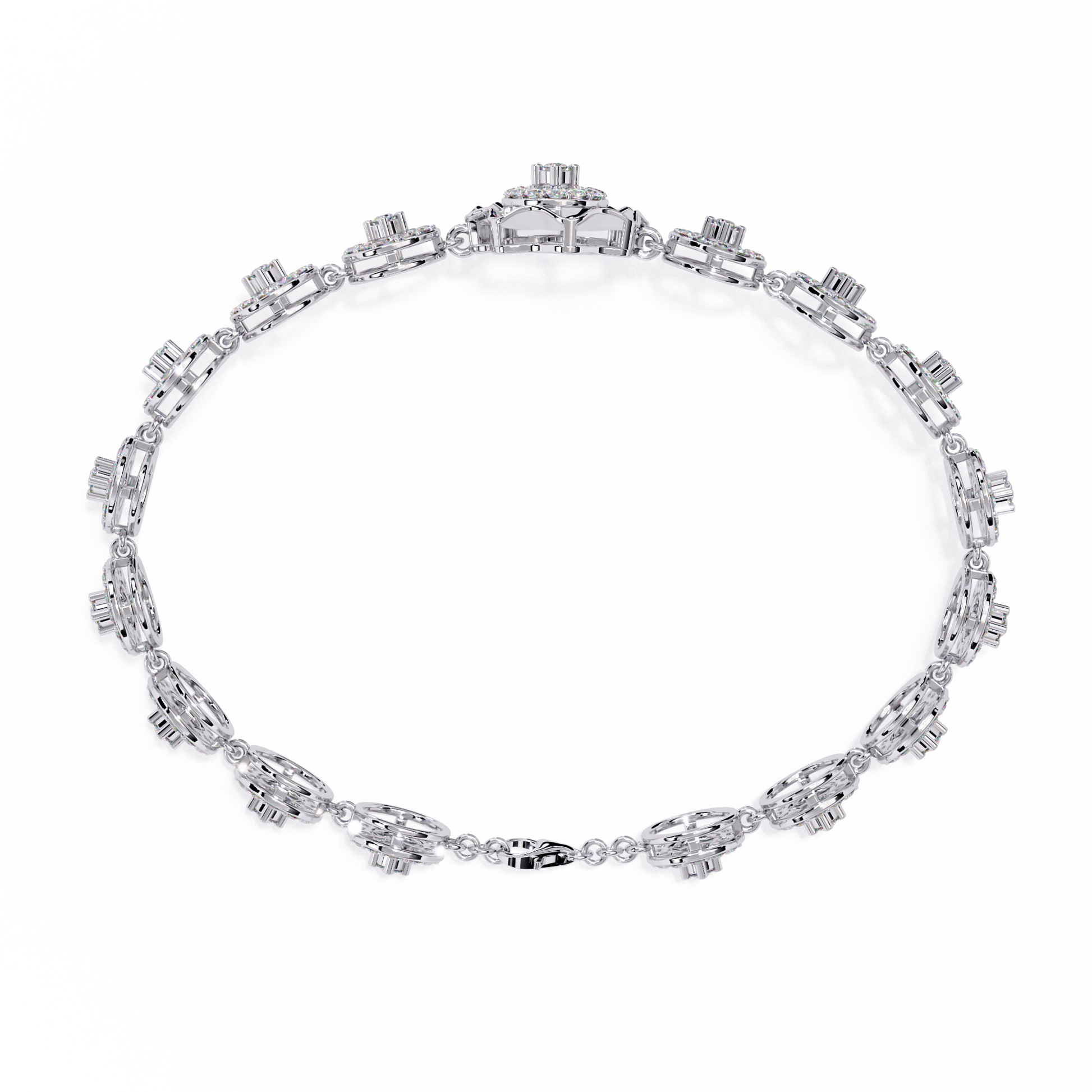 Silver necklace with clear gemstones 