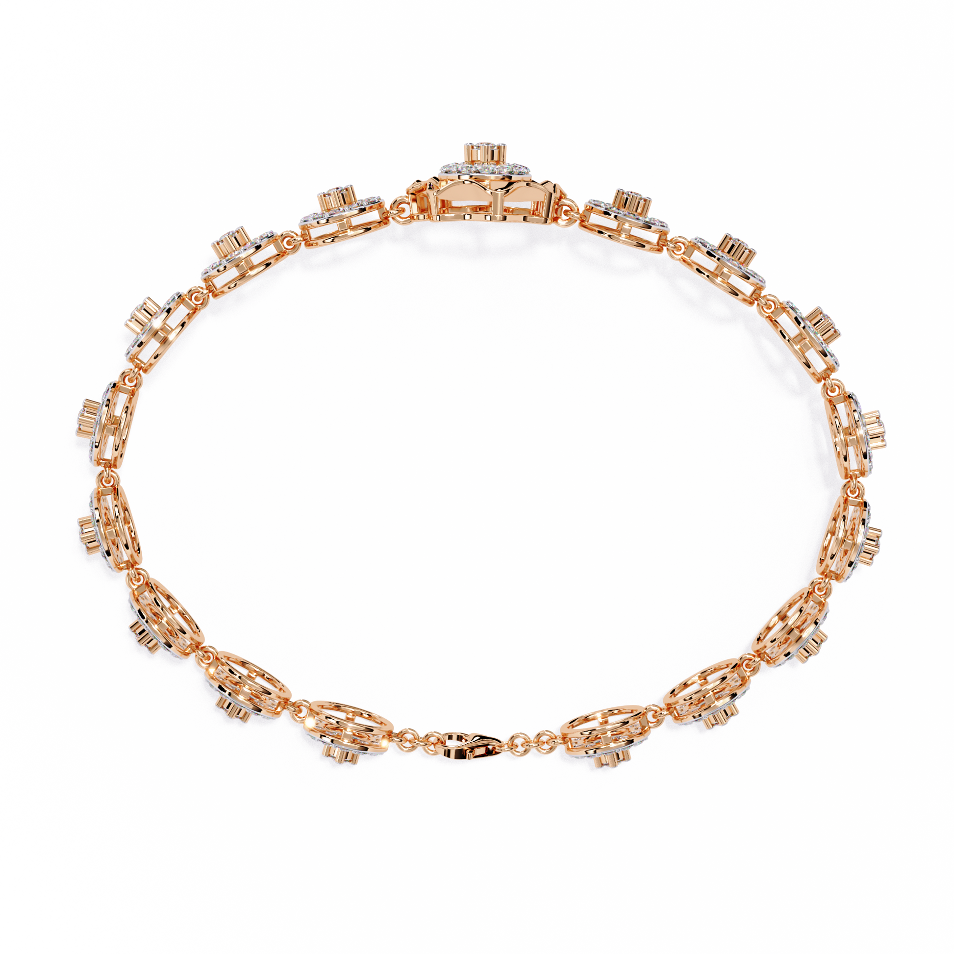 Rose gold bracelet with diamond accents 