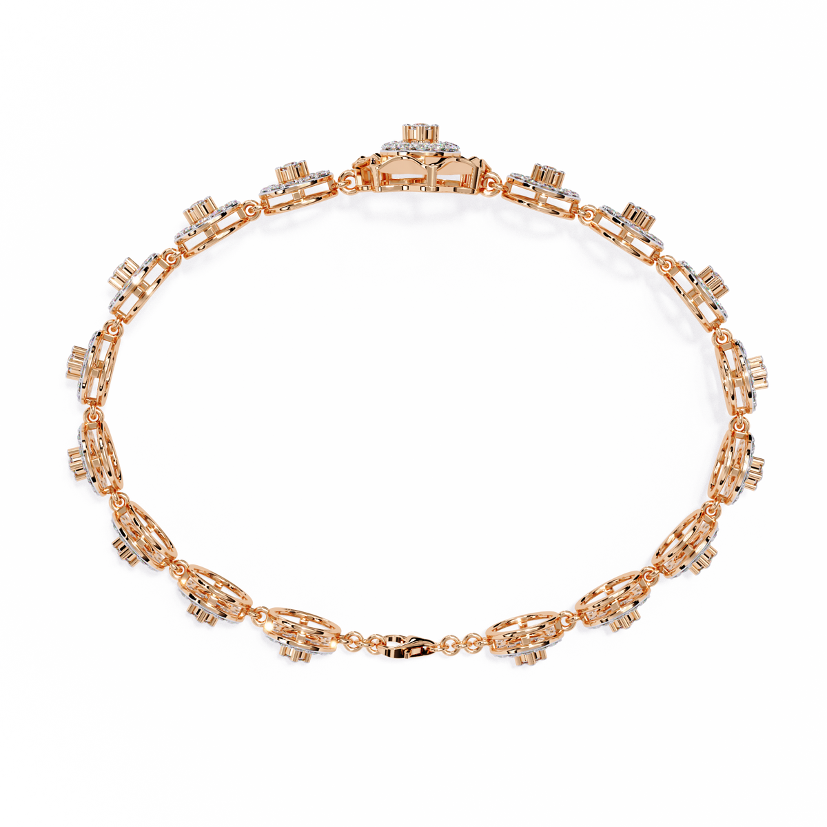 Rose gold bracelet with diamond accents 