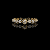 Round Cut Moissanite Diamond Vintage Halo Link Bracelet