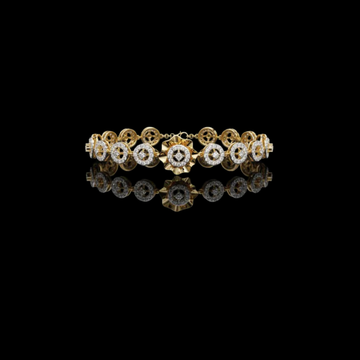 Round Cut Moissanite Diamond Vintage Halo Link Bracelet