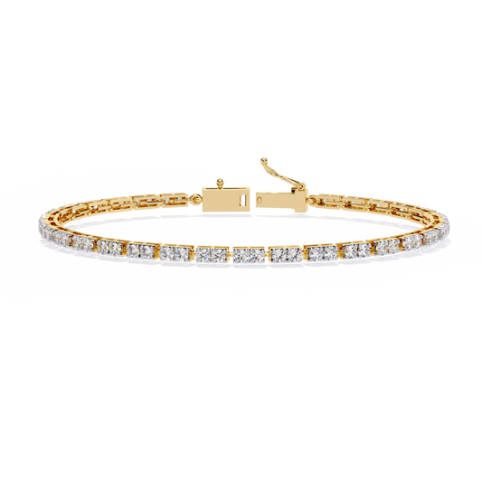 Round Cut Moissanite Diamond Continuous Modern Tennis Bracelet
