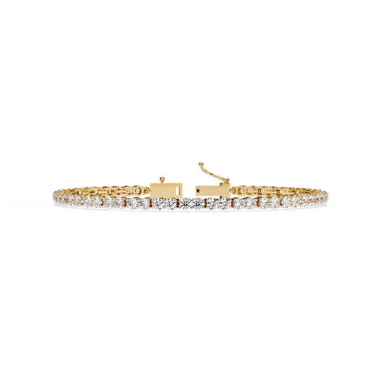 Round Cut Moissanite Diamond Single Row Tennis Bracelet