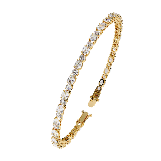 Oval & Round Cut Lab Diamond Tennis Bracelet