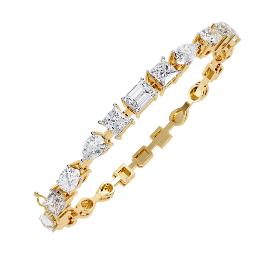 Mixed Shape Lab Diamond Statement Tennis Bracelet